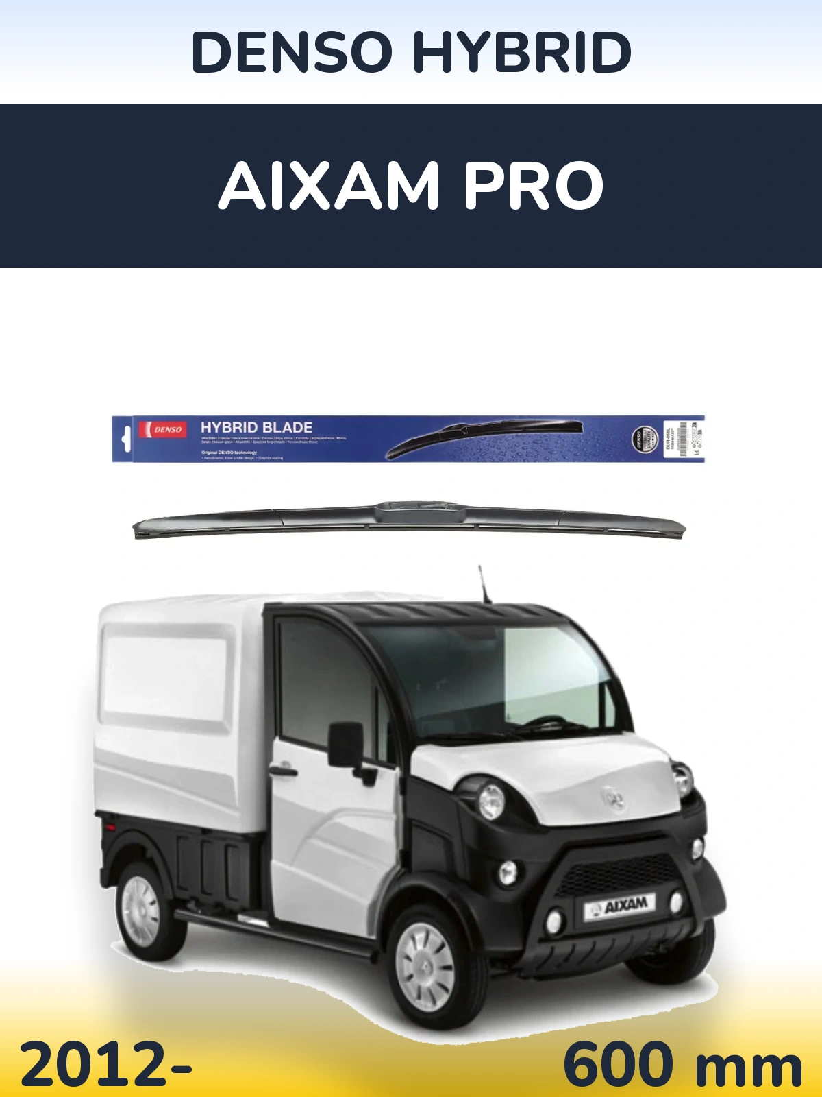 Передний дворник Denso Hybrid 600 мм для Aixam PRO 2012-2026