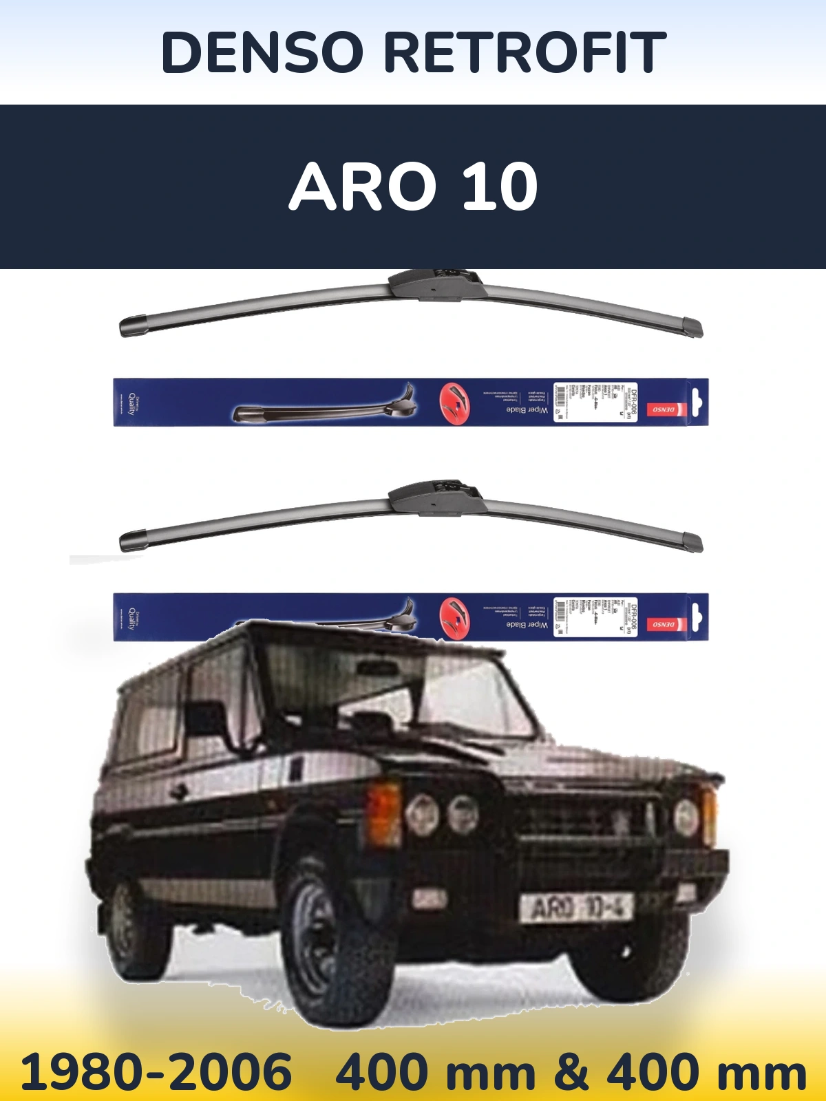 Комплект передніх щіток Denso Retrofit 400 & 400 мм для ARO 10 1980-2006