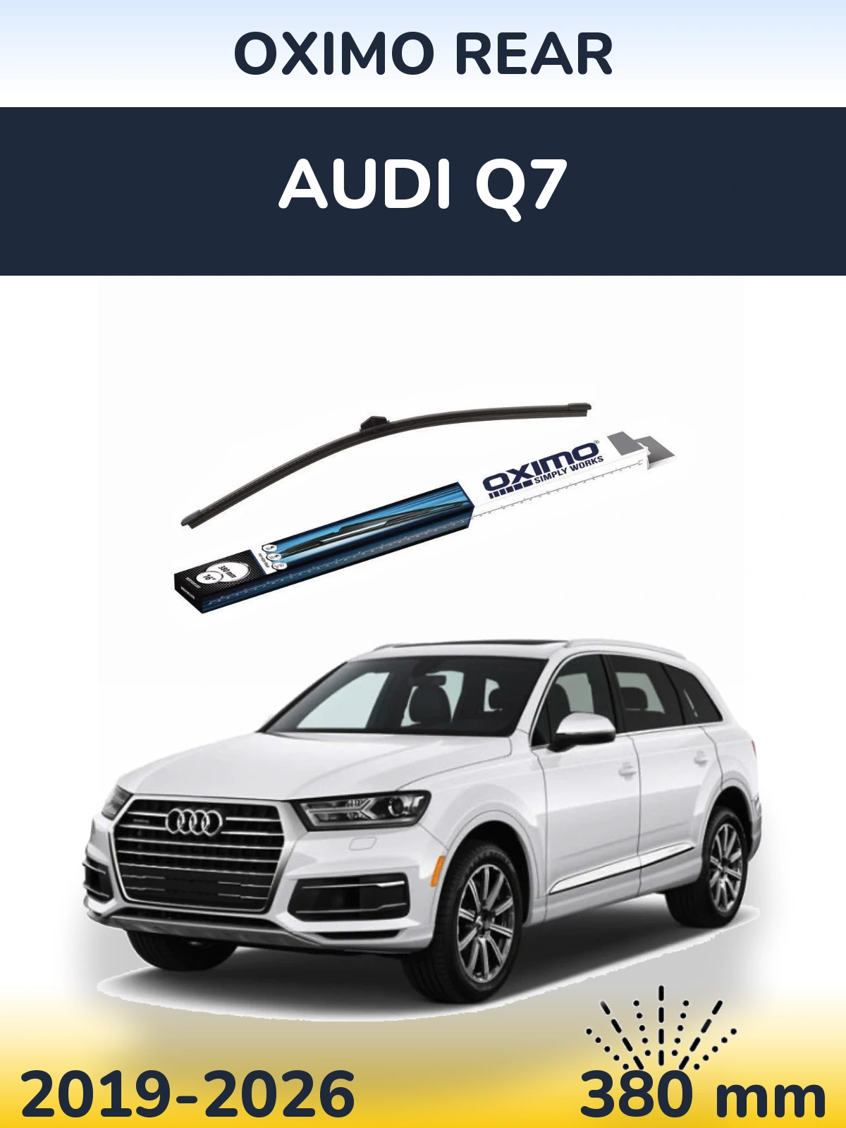 Задний дворник Oximo Rear 380 мм для Audi Q7 2019-2026