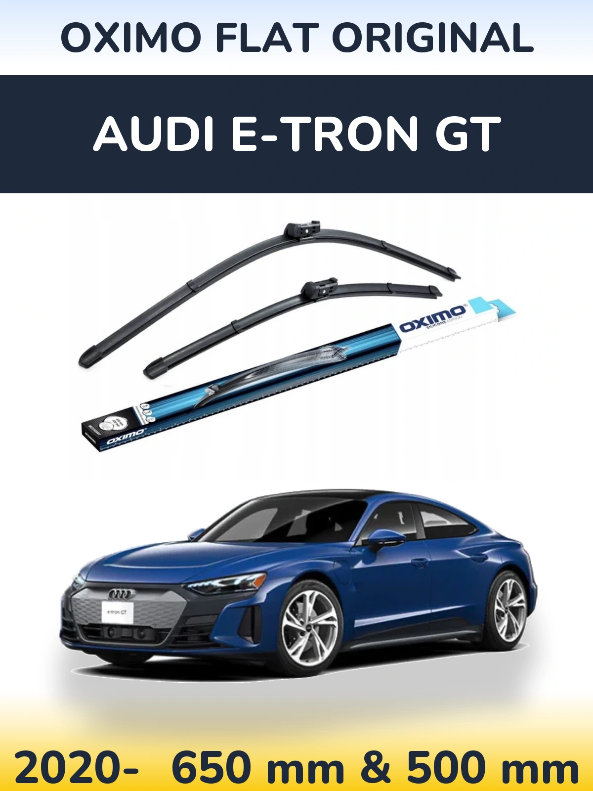 Комплект передних дворников Oximo Flat Original 650 & 500 мм для Audi e-tron GT 2020-2026
