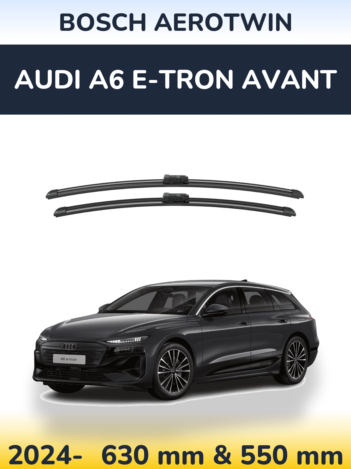 Комплект передних дворников BOSCH AeroTwin 625 & 550 мм для Audi A6 e-tron Avant 2024-2026