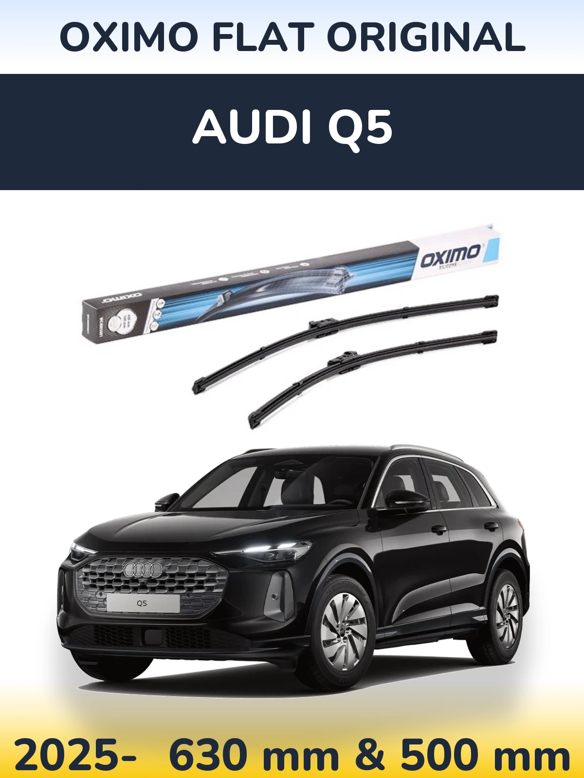 Комплект передних дворников Oximo Flat Original 600 & 500 мм для Audi Q5 2025-2026
