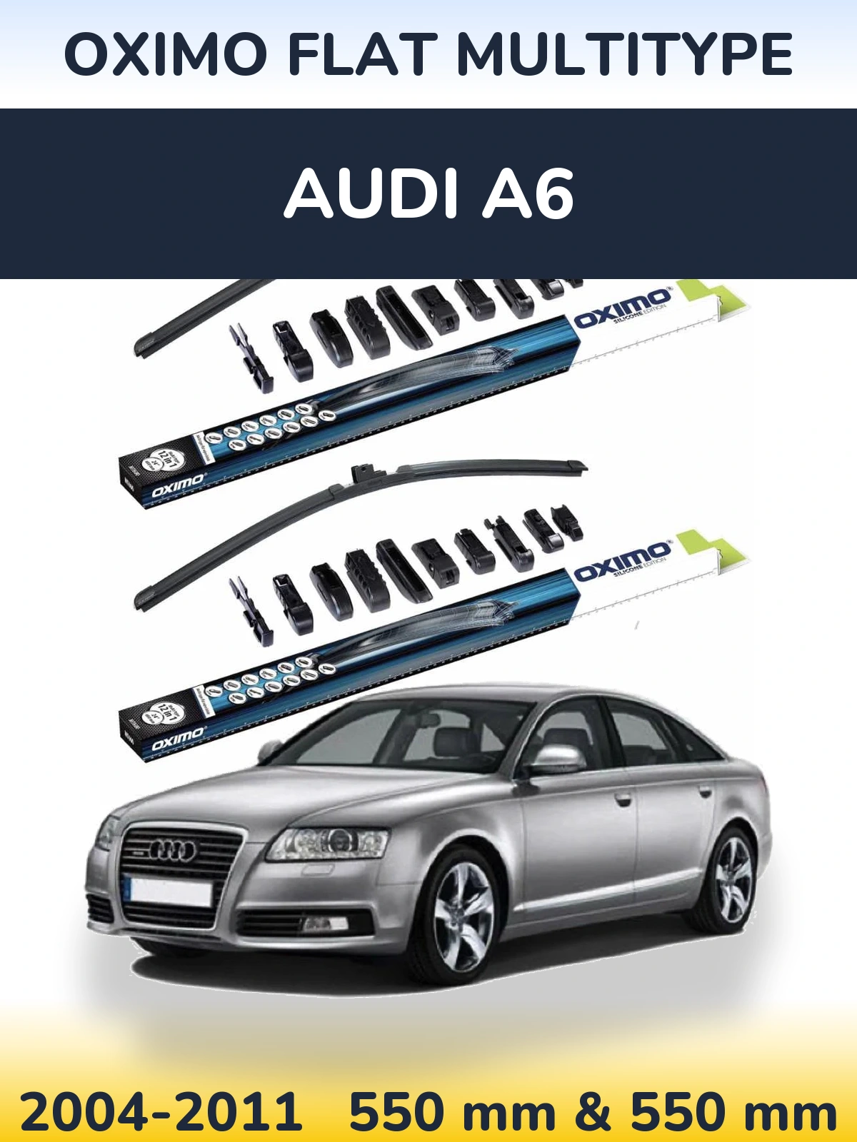 Комплект передних дворников Oximo Flat MultiТипe 550 & 550 мм для Audi A6 2004-2011
