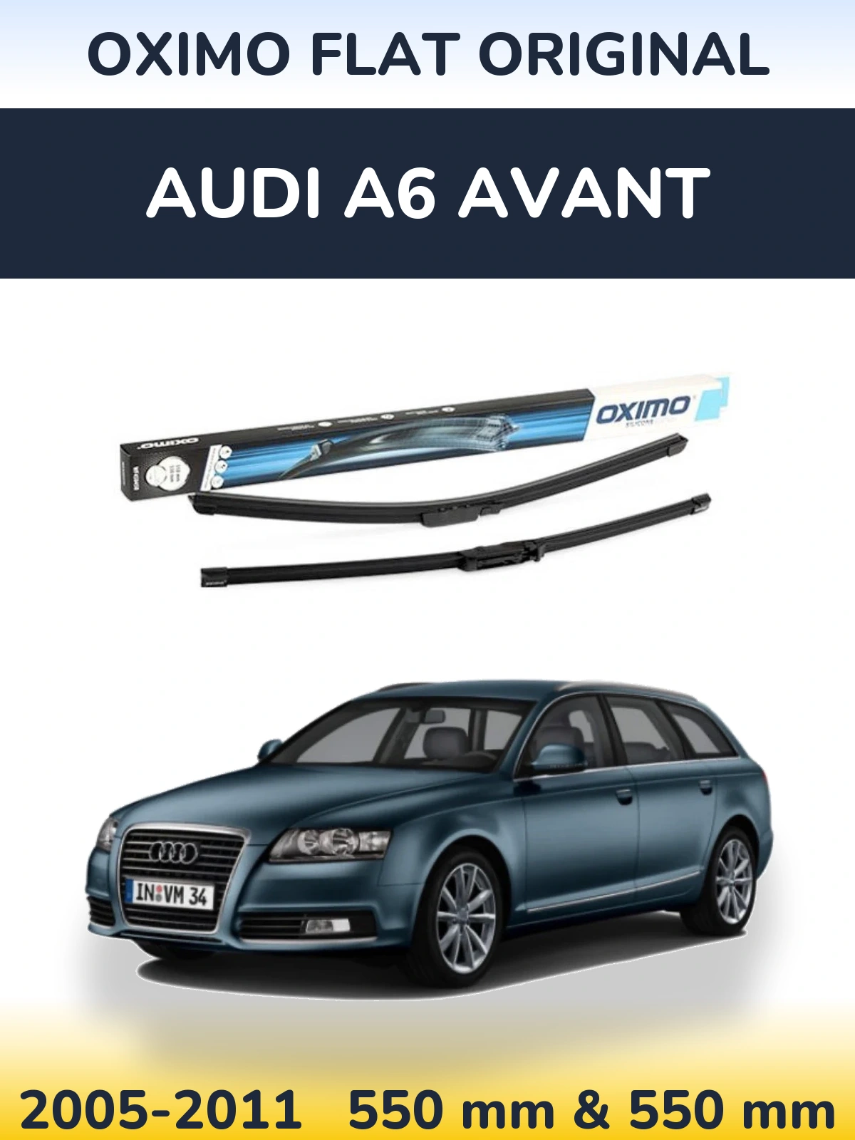 Комплект передніх щіток Oximo Flat Original 550 & 550 мм для Audi A6 Avant 2005-2011