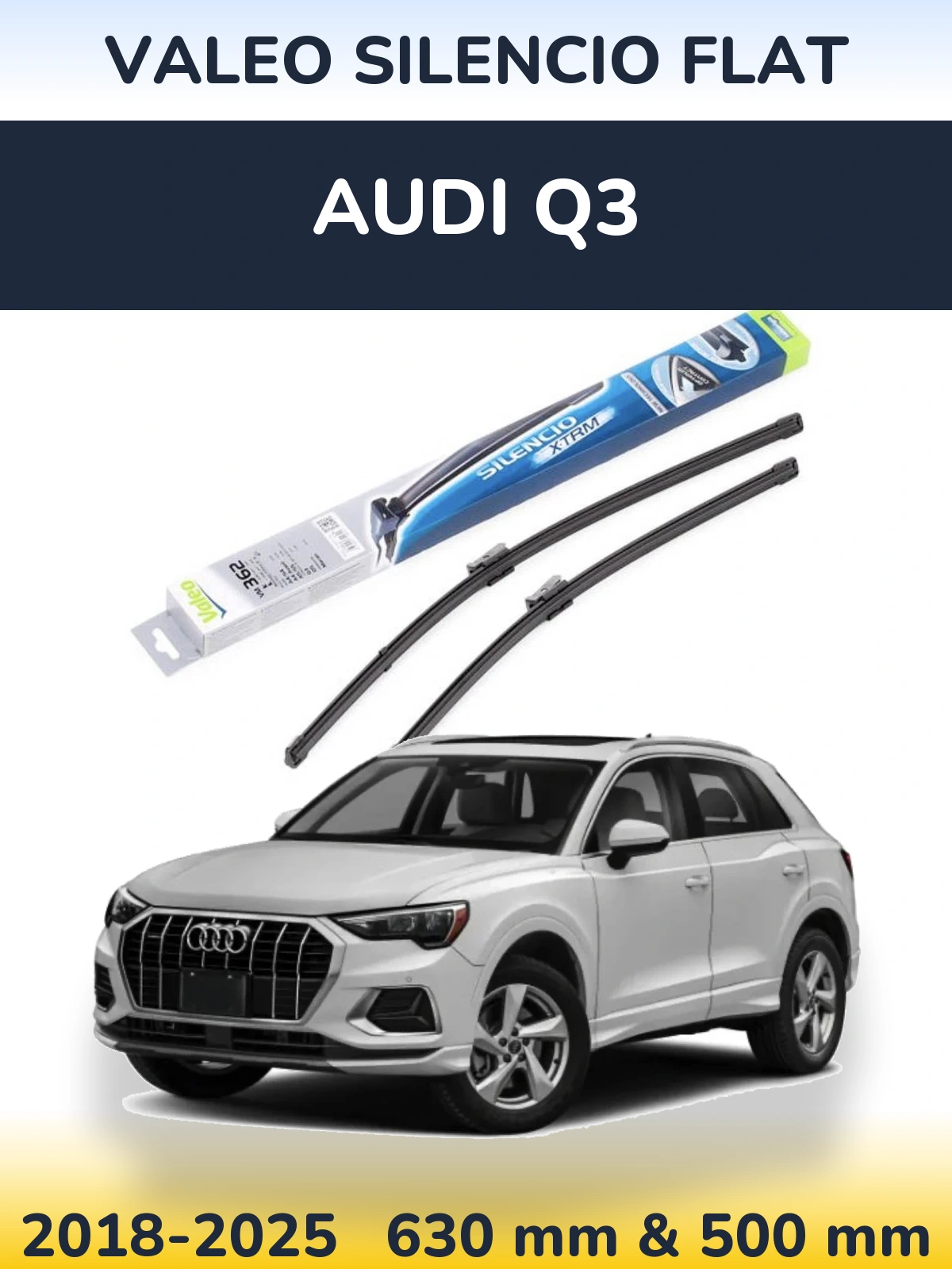 Комплект передних дворников Valeo Silencio Flat 600 & 500 мм для Audi Q3 2018-2025