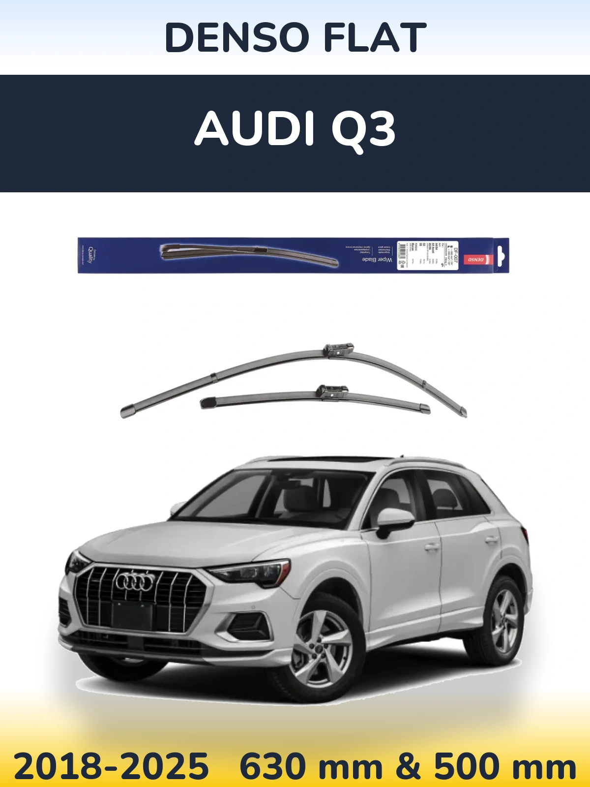 Комплект передних дворников Denso Flat 600 & 500 мм для Audi Q3 2018-2025