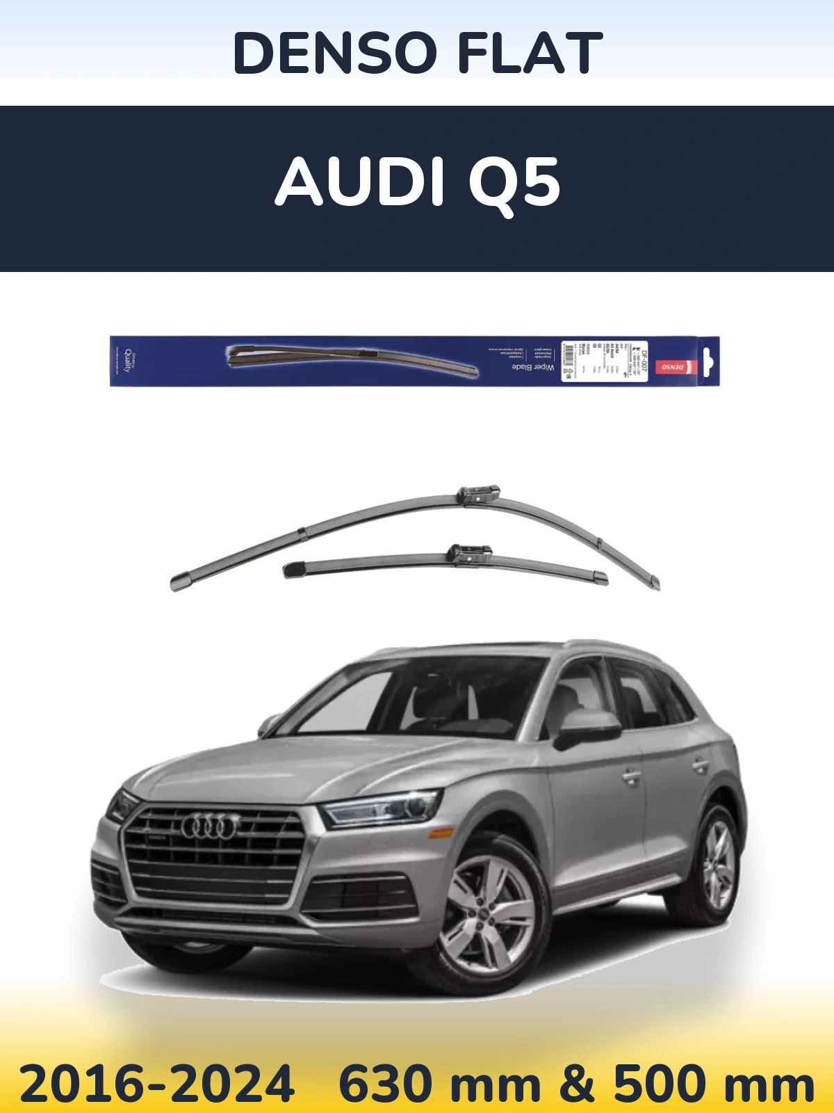 Комплект передних дворников Denso Flat 600 & 500 мм для Audi Q5 2016-2024