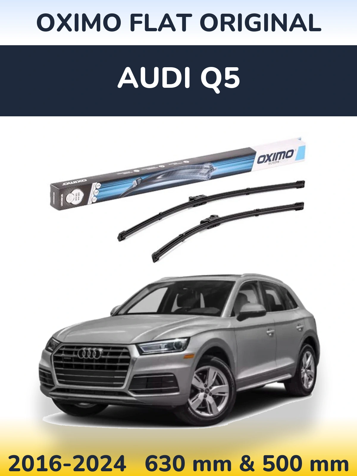Комплект передніх щіток Oximo Flat Original 600 & 500 мм для Audi Q5 2016-2024