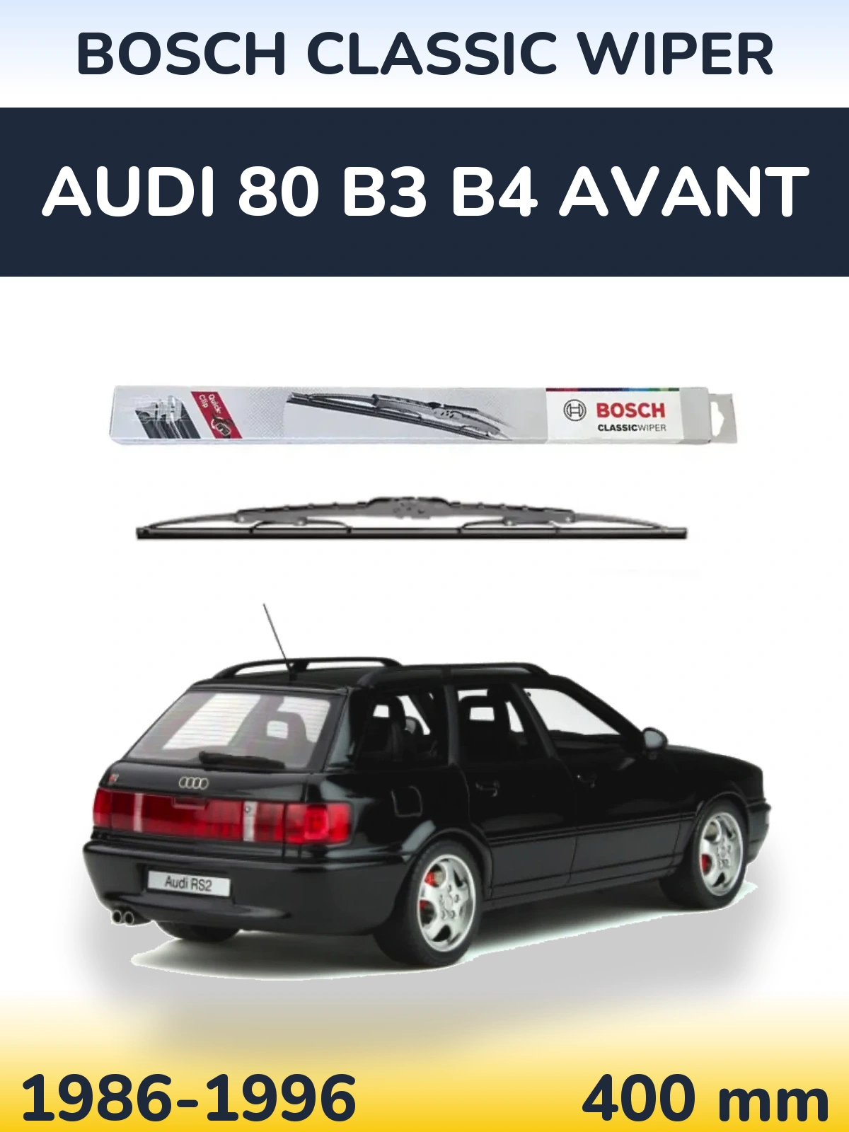Задня щітка BOSCH Classic Wiper 400 мм для Audi 80 B3 B4 Avant 1986-1996