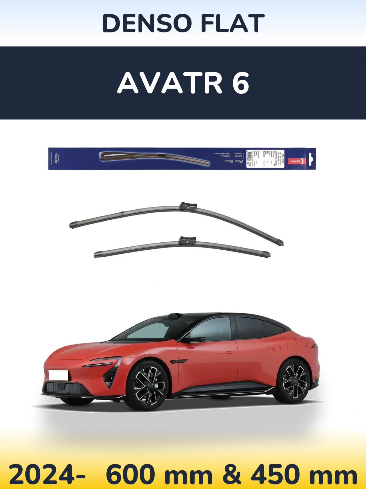 Комплект передніх щіток Denso Flat 600 & 450 мм для Avatr 6 2024-2026