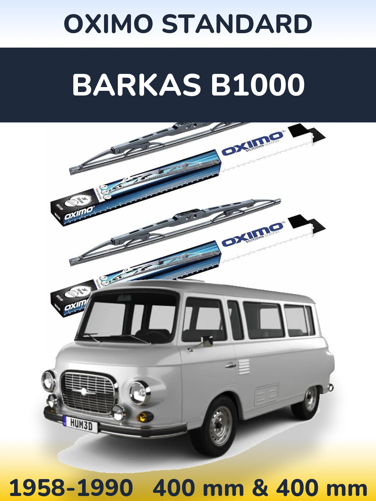 Комплект передних дворников Oximo Standard 400 & 400 мм для Barkas B1000 1958-1990