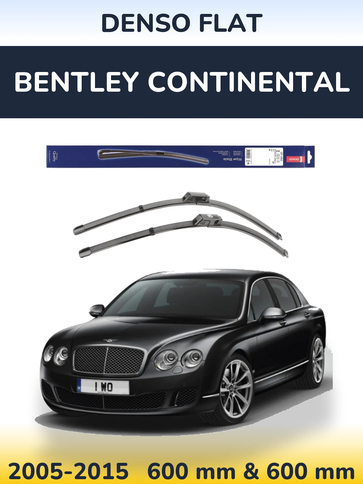 Front wiper blade set Denso Flat 590 & 580 mm for Bentley Continental 2005-2015