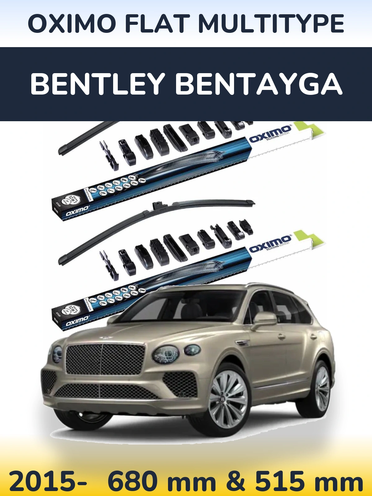 Комплект передних дворников Oximo Flat MultiТипe 700 & 500 мм для Bentley Bentayga 2015-2026
