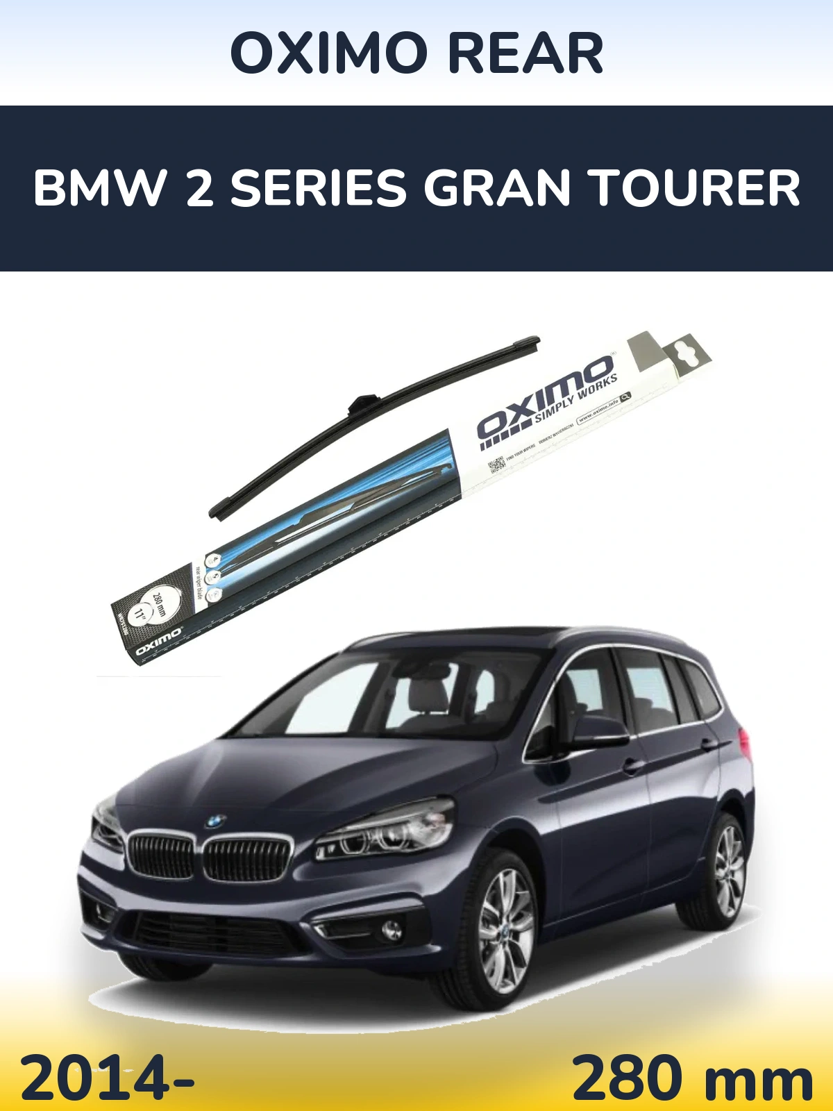 Задний дворник Oximo Rear 280 мм для BMW 2 Series Gran Tourer 2014-2026