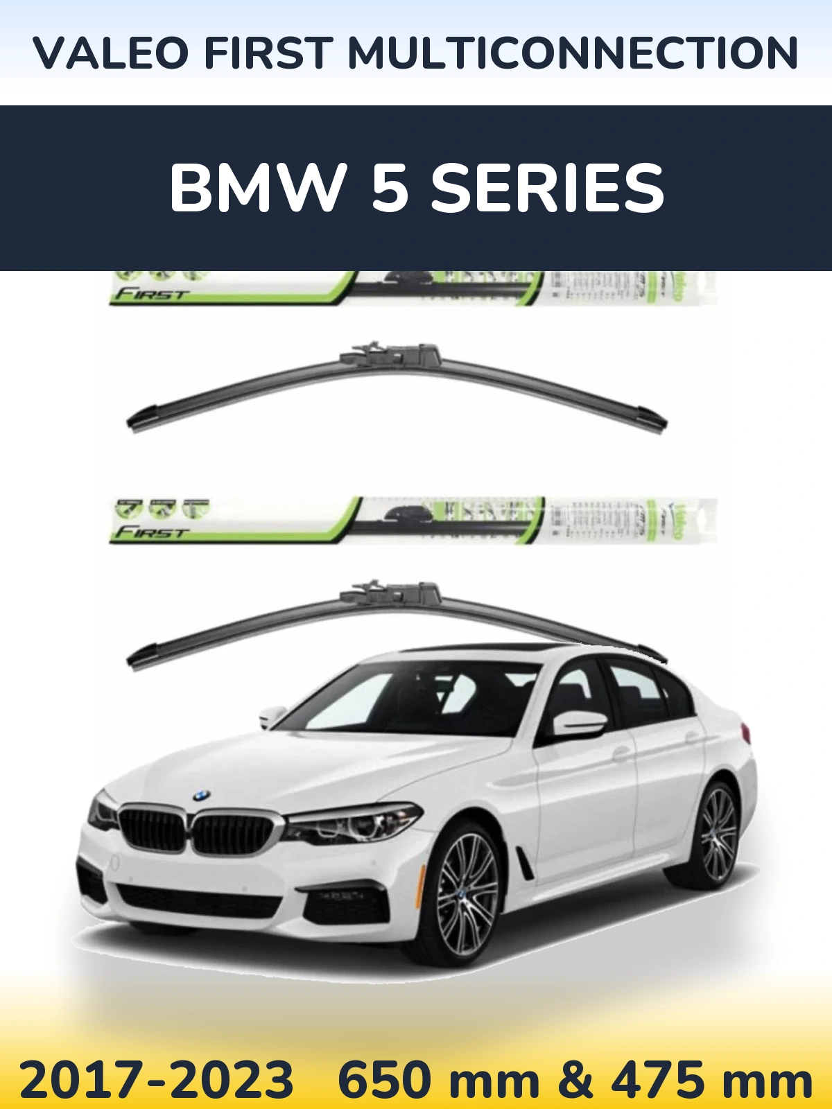 Комплект передних дворников Valeo First MultiConnection 650 & 475 мм для BMW 5 Series 2017-2023