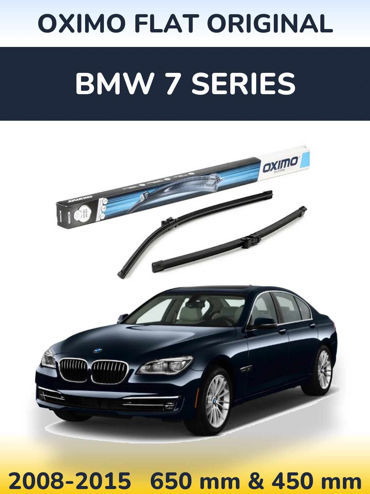 Комплект передніх щіток Oximo Flat Original 650 & 450 мм для BMW 7 Series 2008-2015