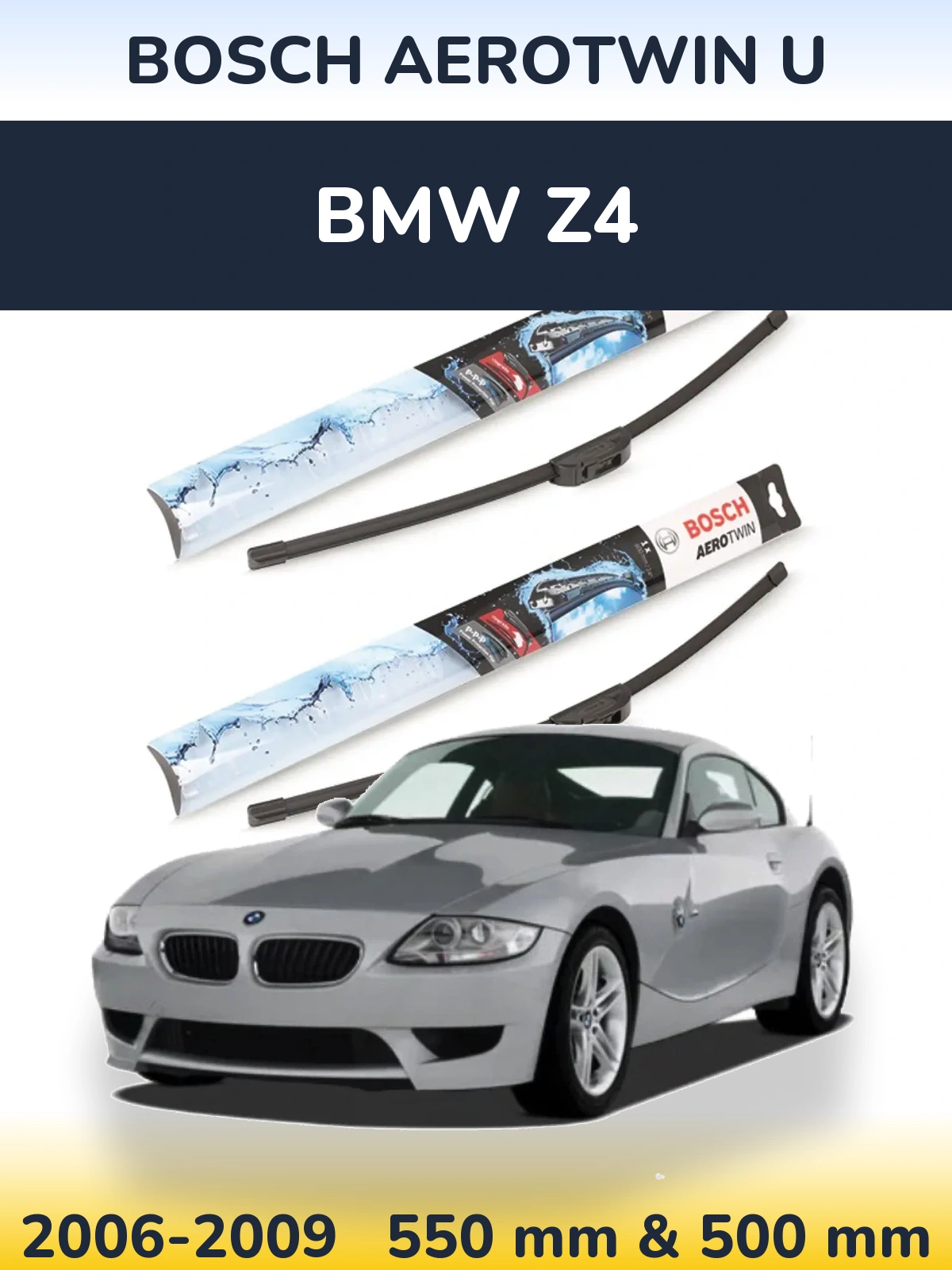 Комплект передних дворников BOSCH AeroTwin U 550 & 500 мм для BMW Z4 2006-2009