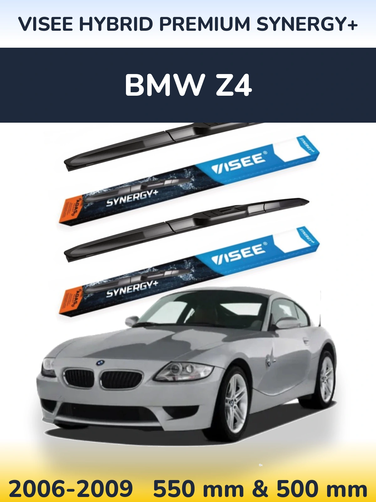 Комплект передних дворников VISEE HYBRID PREMIUM SYNERGY+ 550 & 500 мм для BMW Z4 2006-2009
