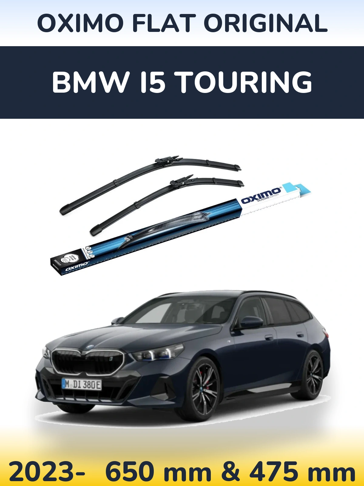 Комплект передніх щіток Oximo Flat Original 650 & 475 мм для BMW i5 Touring 2023-2026