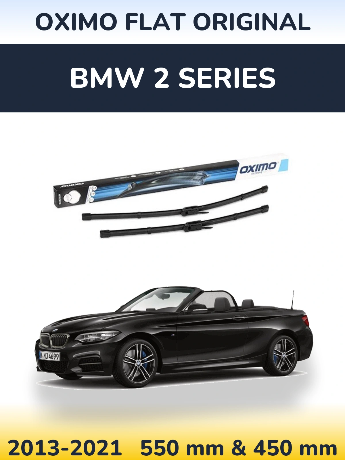 Комплект передних дворников Oximo Flat Original 550 & 450 мм для BMW 2 Series 2013-2021