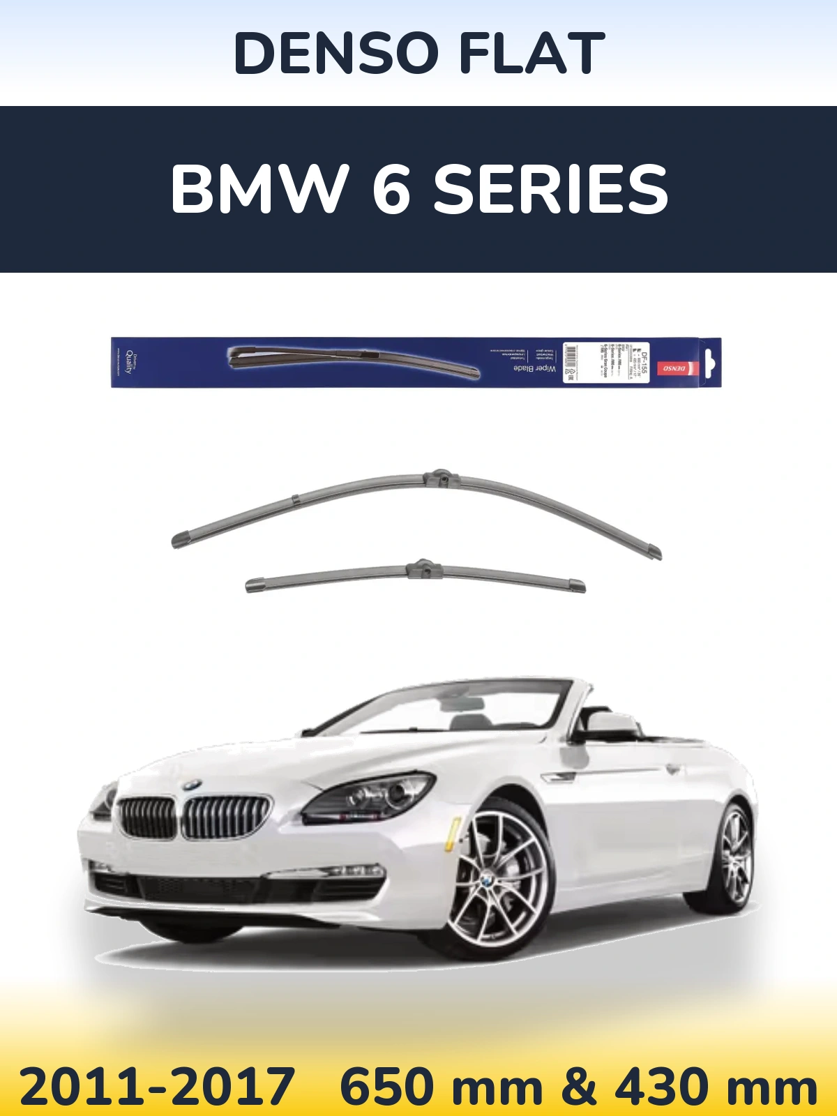 Комплект передних дворников Denso Flat 650 & 430 мм для BMW 6 Series 2011-2017