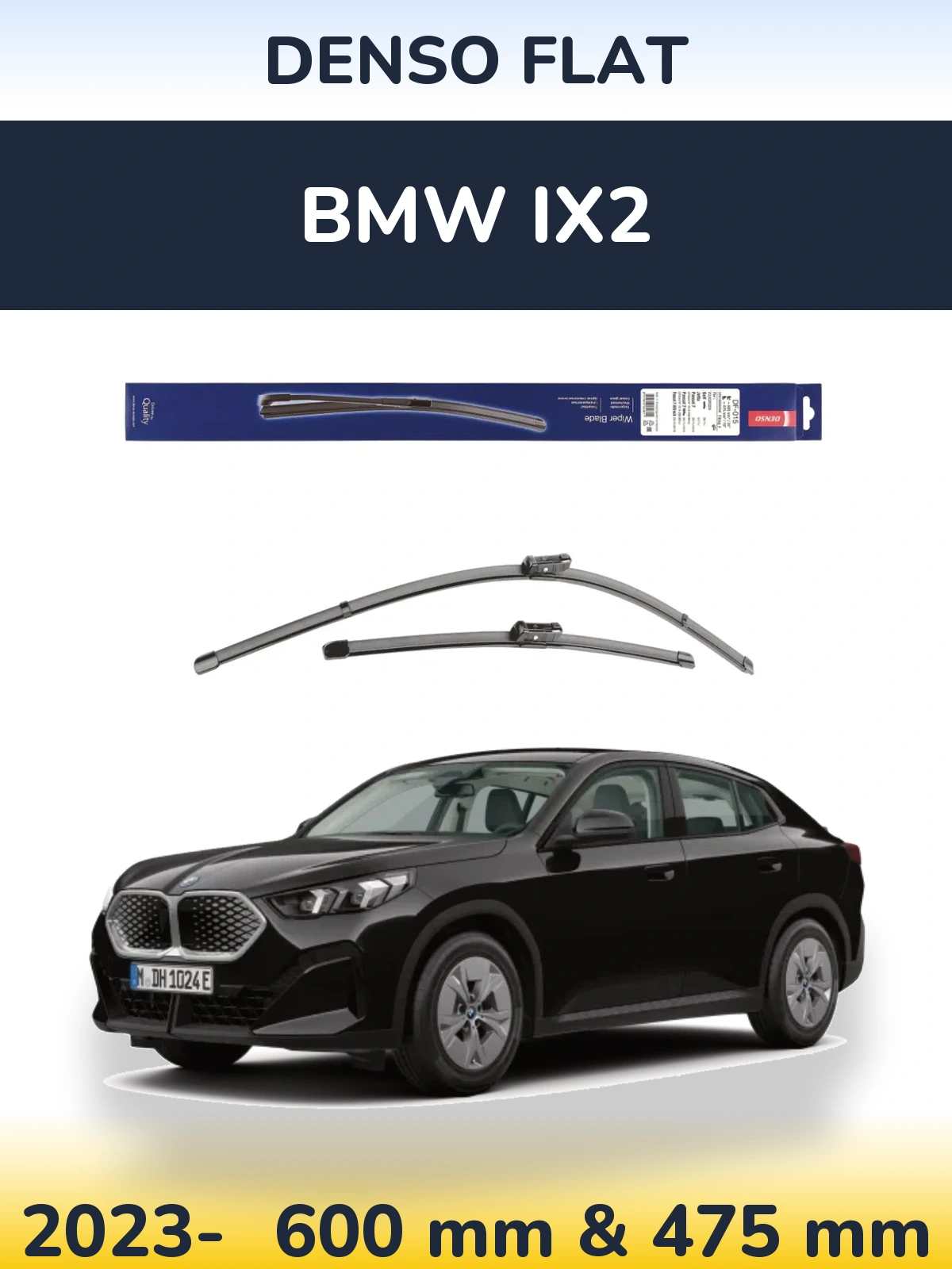 Комплект передних дворников Denso Flat 600 & 475 мм для BMW iX2 2023-2026