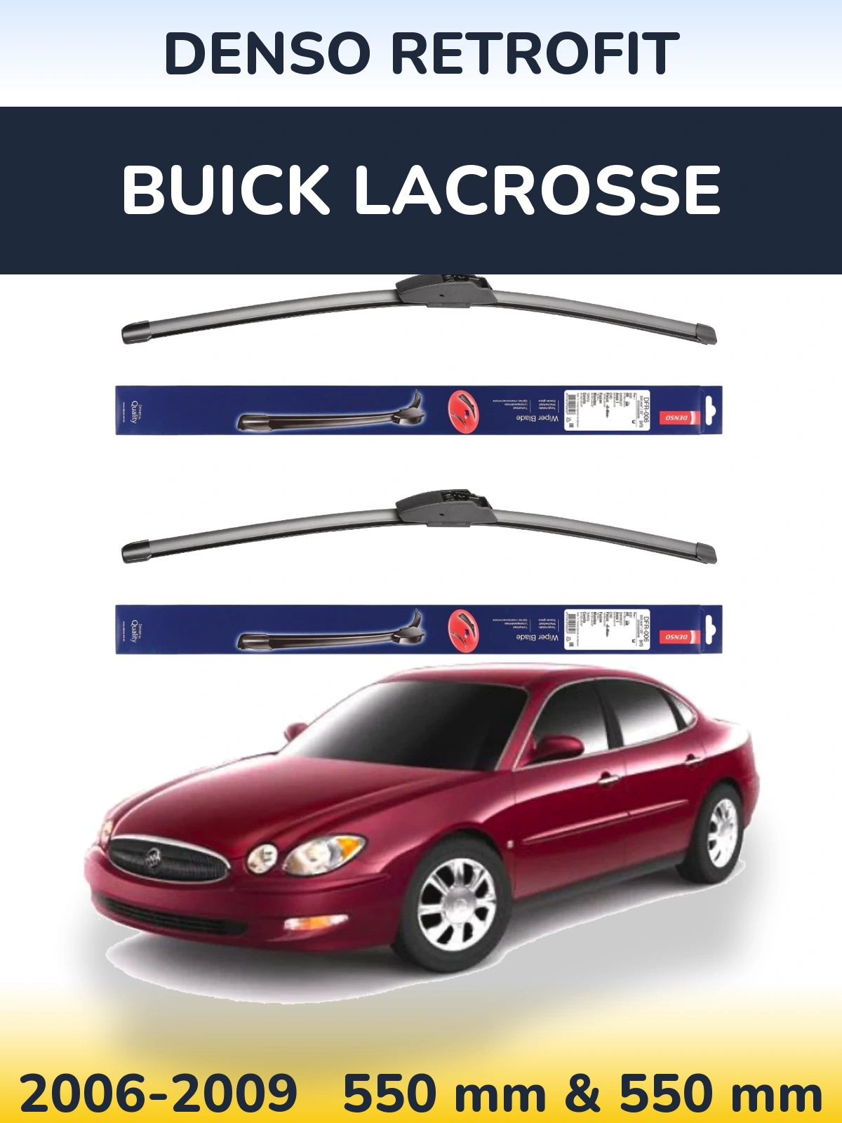 Комплект передних дворников Denso Retrofit 550 & 550 мм для Buick LaCrosse 2006-2009