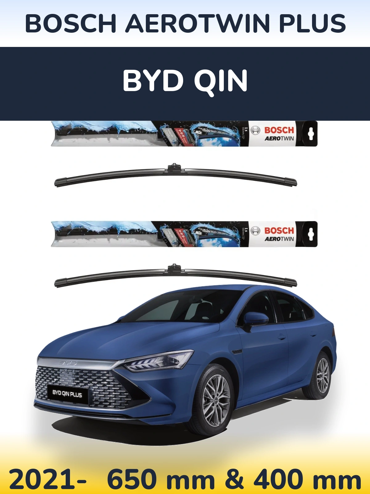 Комплект передніх щіток BOSCH AeroTwin Plus 650 & 400 мм для BYD Qin 2021-2026