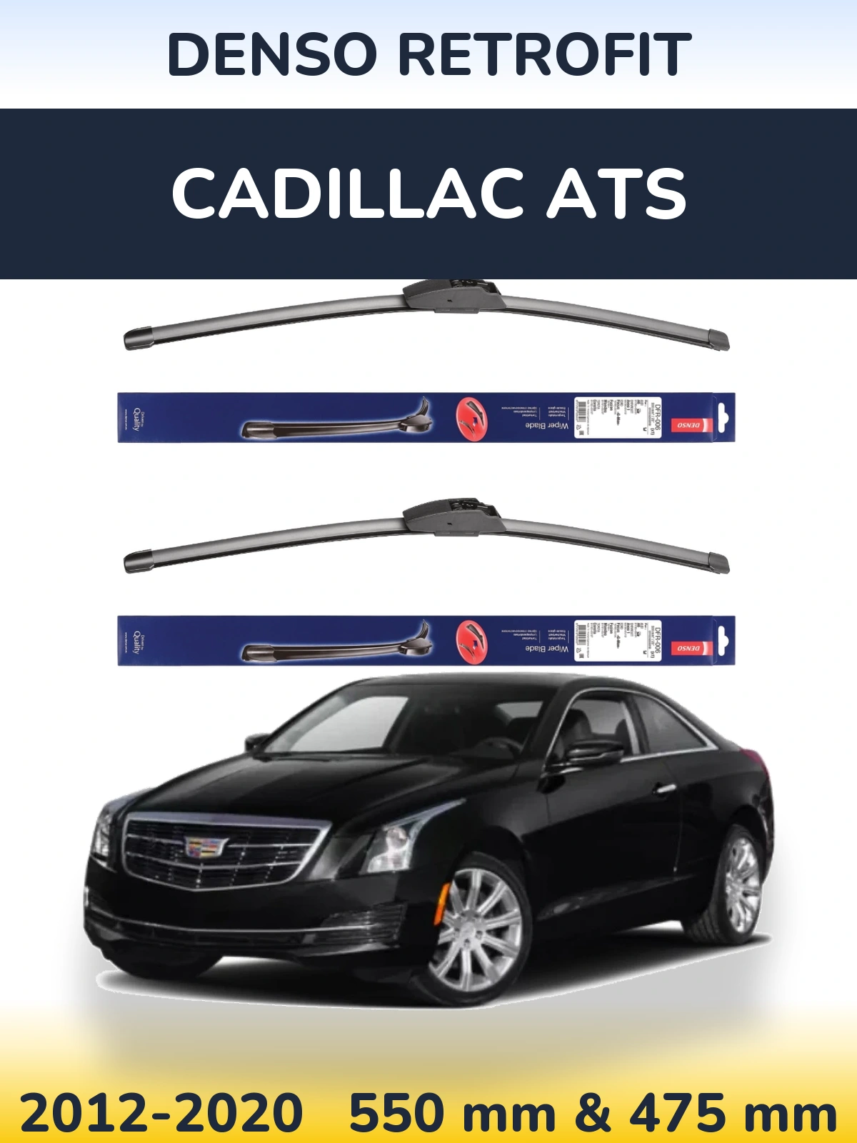 Комплект передних дворников Denso Retrofit 550 & 475 мм для Cadillac ATS 2012-2020