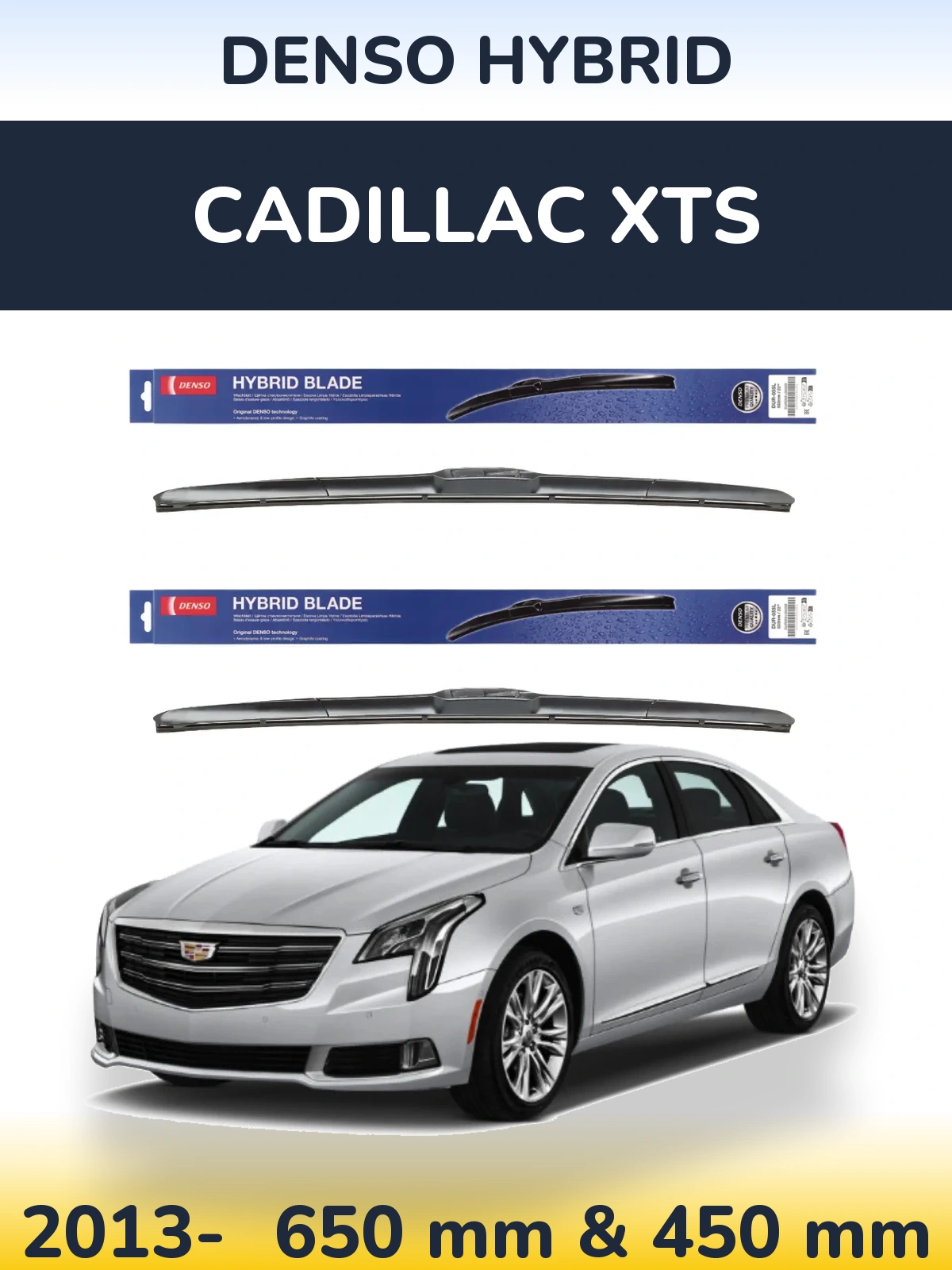 Комплект передних дворников Denso Hybrid 650 & 450 мм для Cadillac XTS 2013-2026