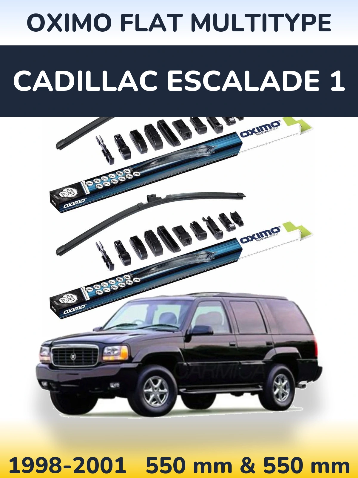 Комплект передних дворников Oximo Flat MultiТипe 550 & 550 мм для Cadillac Escalade 1 1998-2001