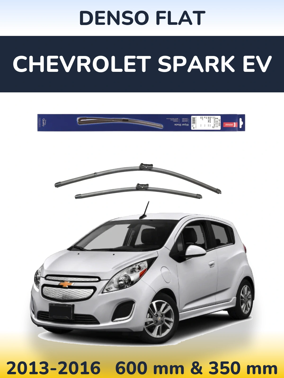 Комплект передніх щіток Denso Flat 600 & 350 мм для Chevrolet Spark EV 2013-2016