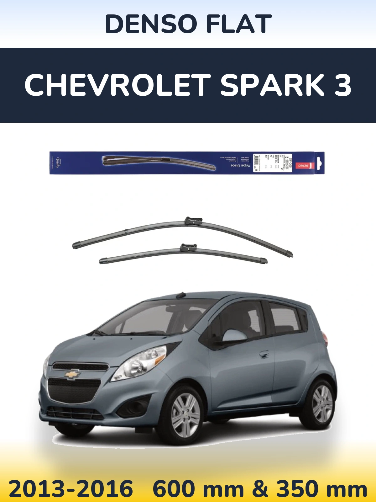 Комплект передніх щіток Denso Flat 600 & 350 мм для Chevrolet Spark 3 2013-2016