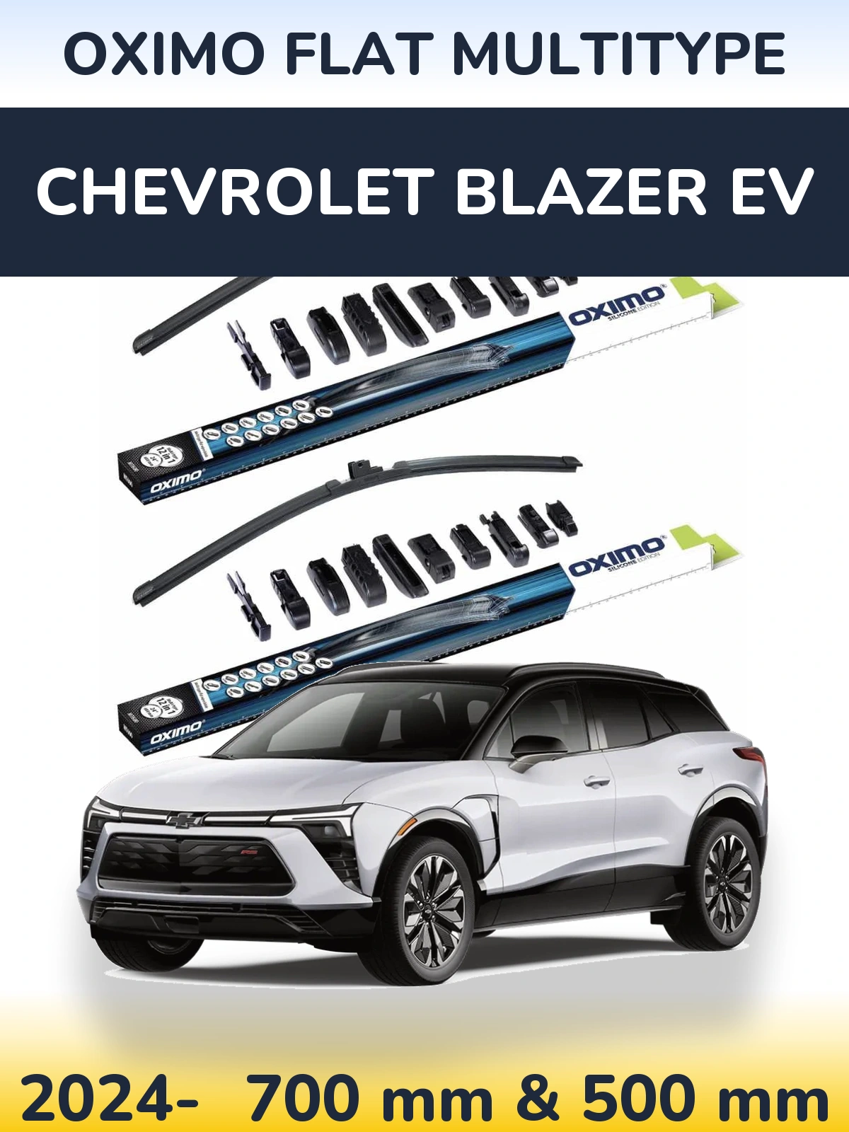 Комплект передніх щіток Oximo Flat MultiТипe 700 & 500 мм для Chevrolet Blazer EV 2024-2026