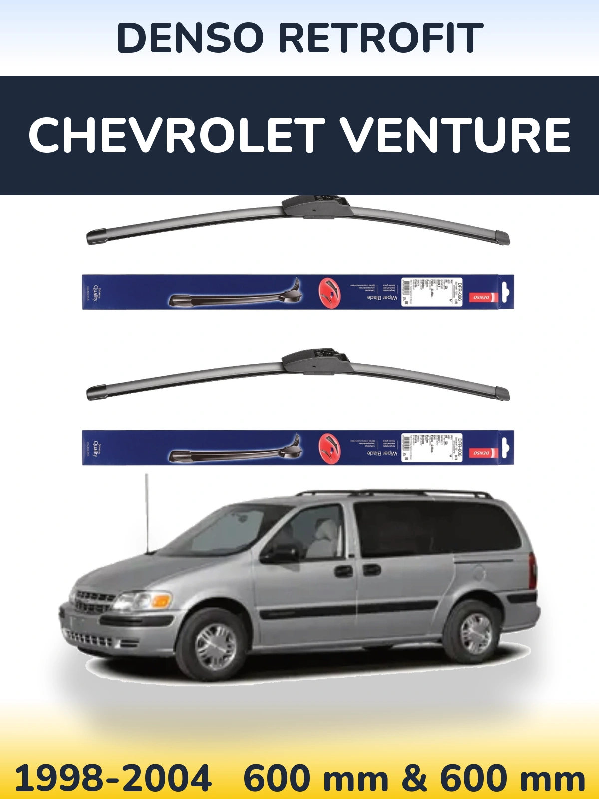 Комплект передних дворников Denso Retrofit 600 & 600 мм для Chevrolet Venture 1998-2004