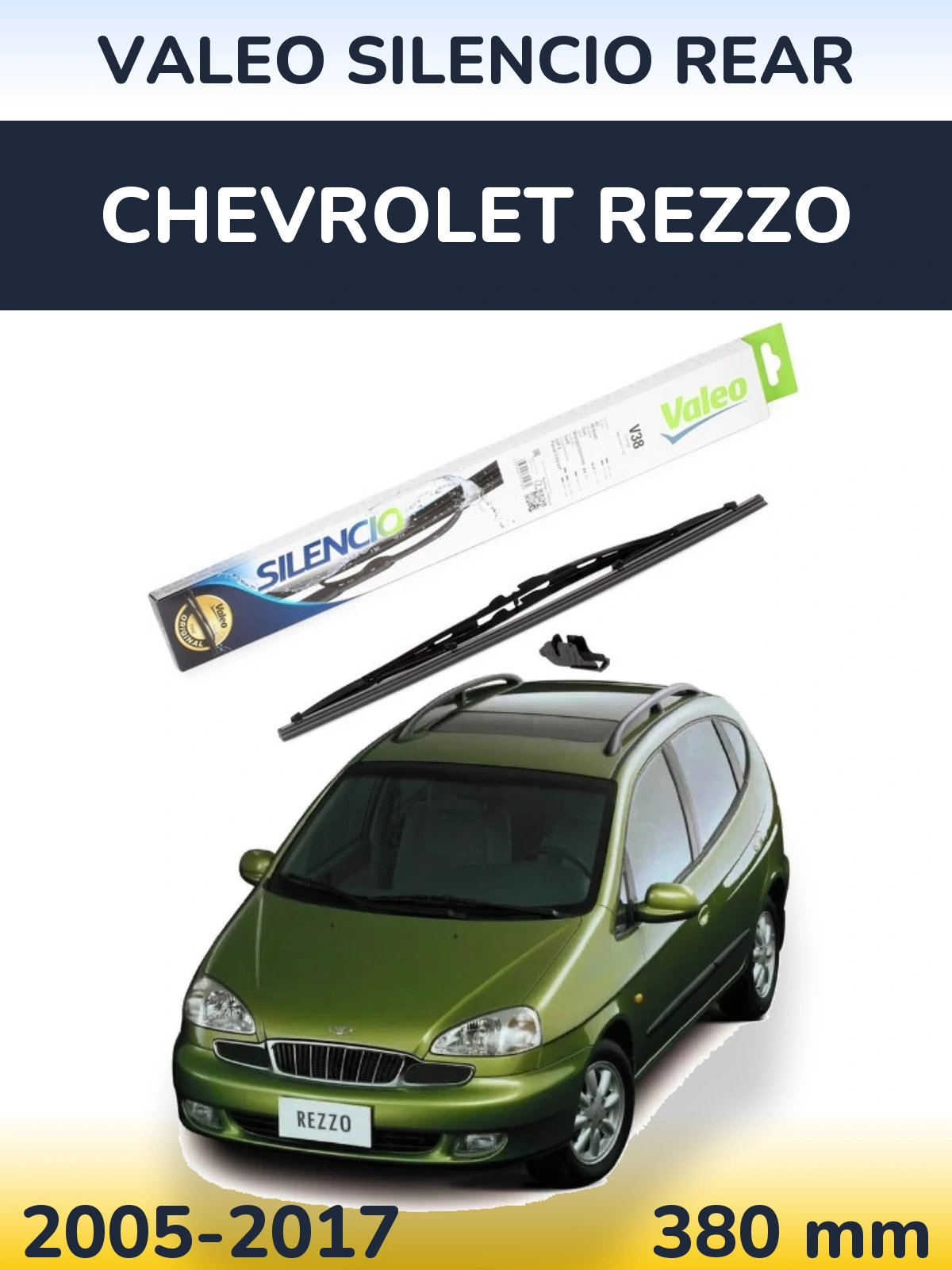 Задний дворник Valeo Silencio Rear 380 мм для Chevrolet Rezzo 2005-2017