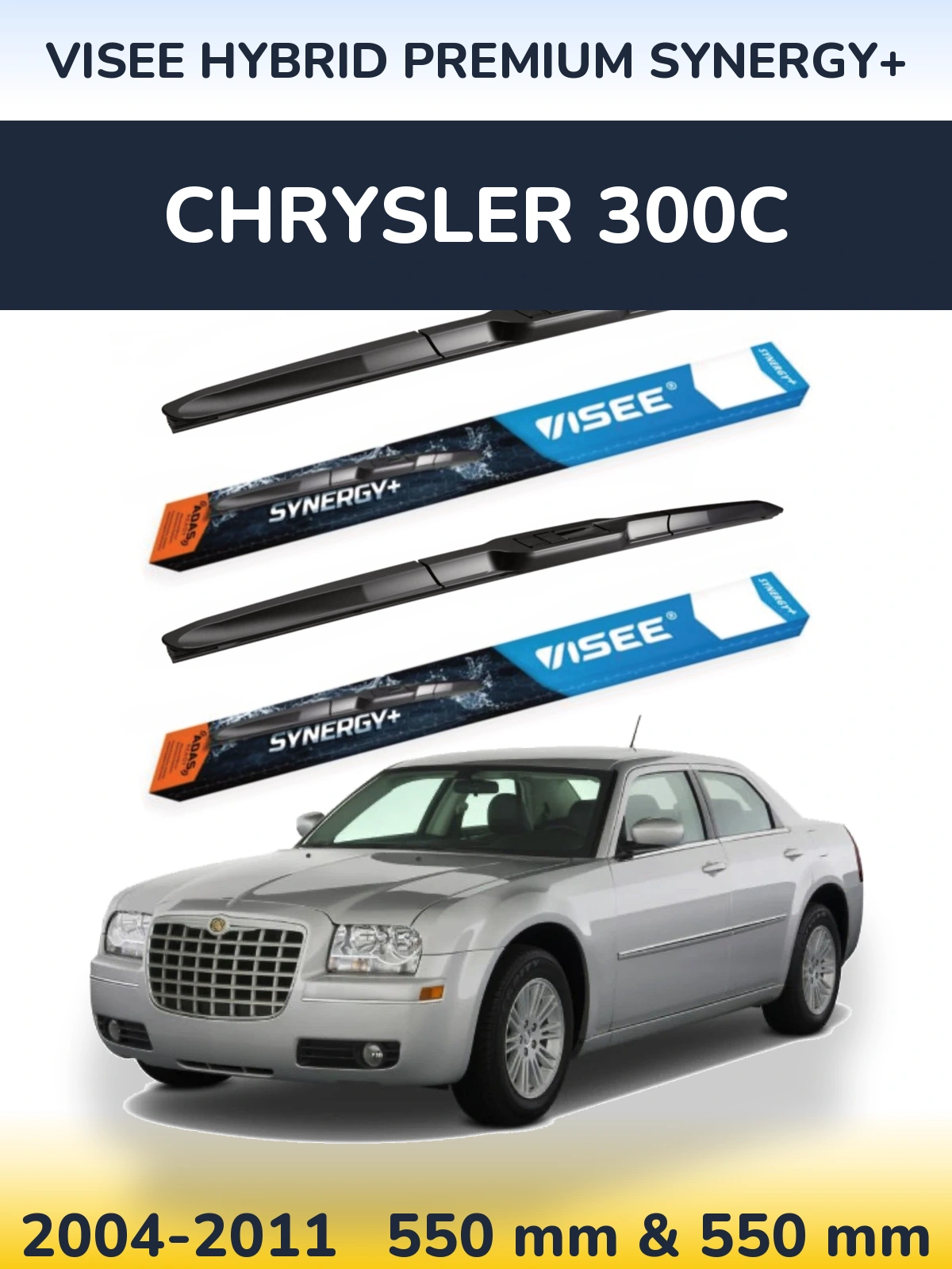 Комплект передніх щіток VISEE HYBRID PREMIUM SYNERGY+ 550 & 550 мм для Chrysler 300C 2004-2011