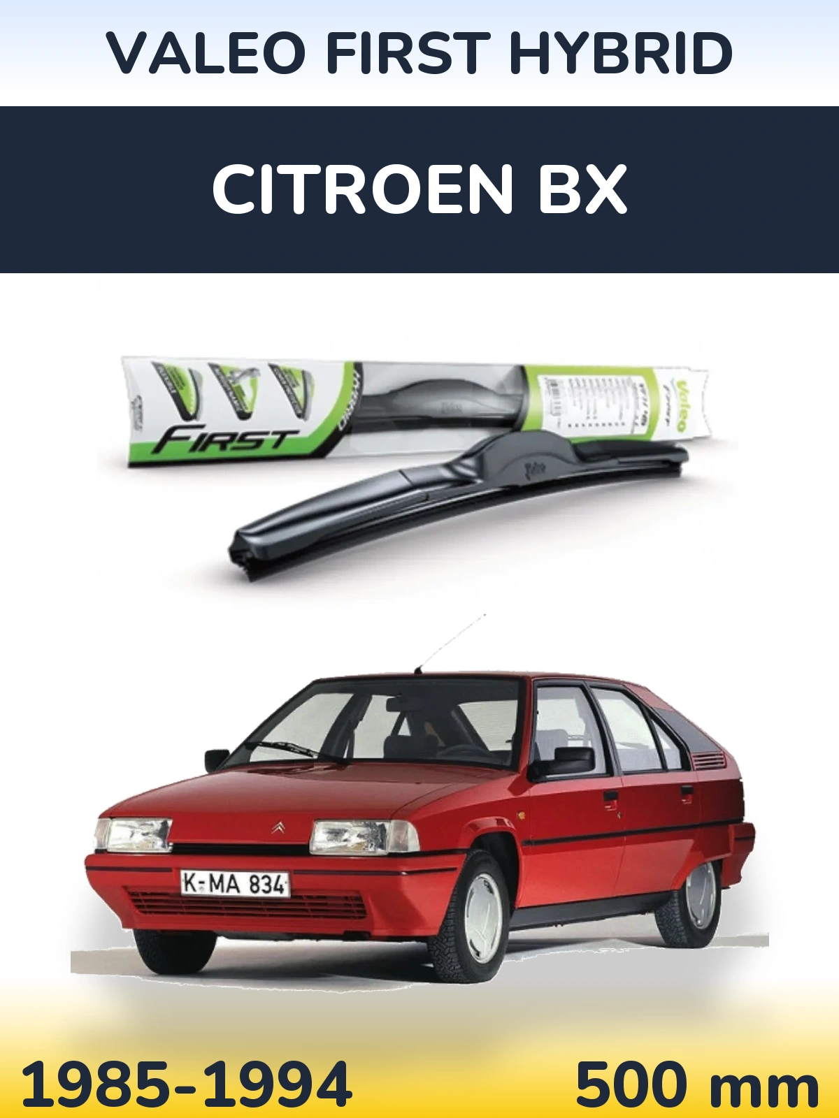 Передня щітка Valeo First Hybrid 500 мм для Citroen BX 1985-1994