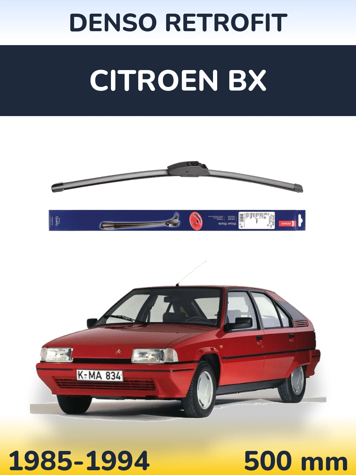 Передня щітка Denso Retrofit 500 мм для Citroen BX 1985-1994