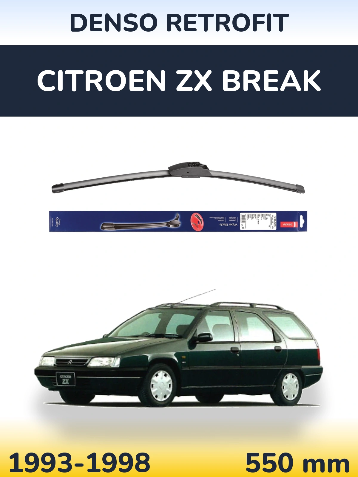 Передня щітка Denso Retrofit 550 мм для Citroen ZX Break 1993-1998