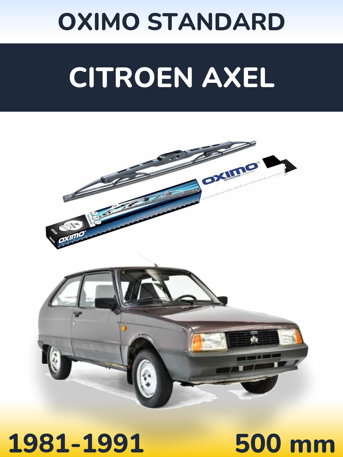 Задний дворник Oximo Standard 500 мм для Citroen Axel 1981-1991
