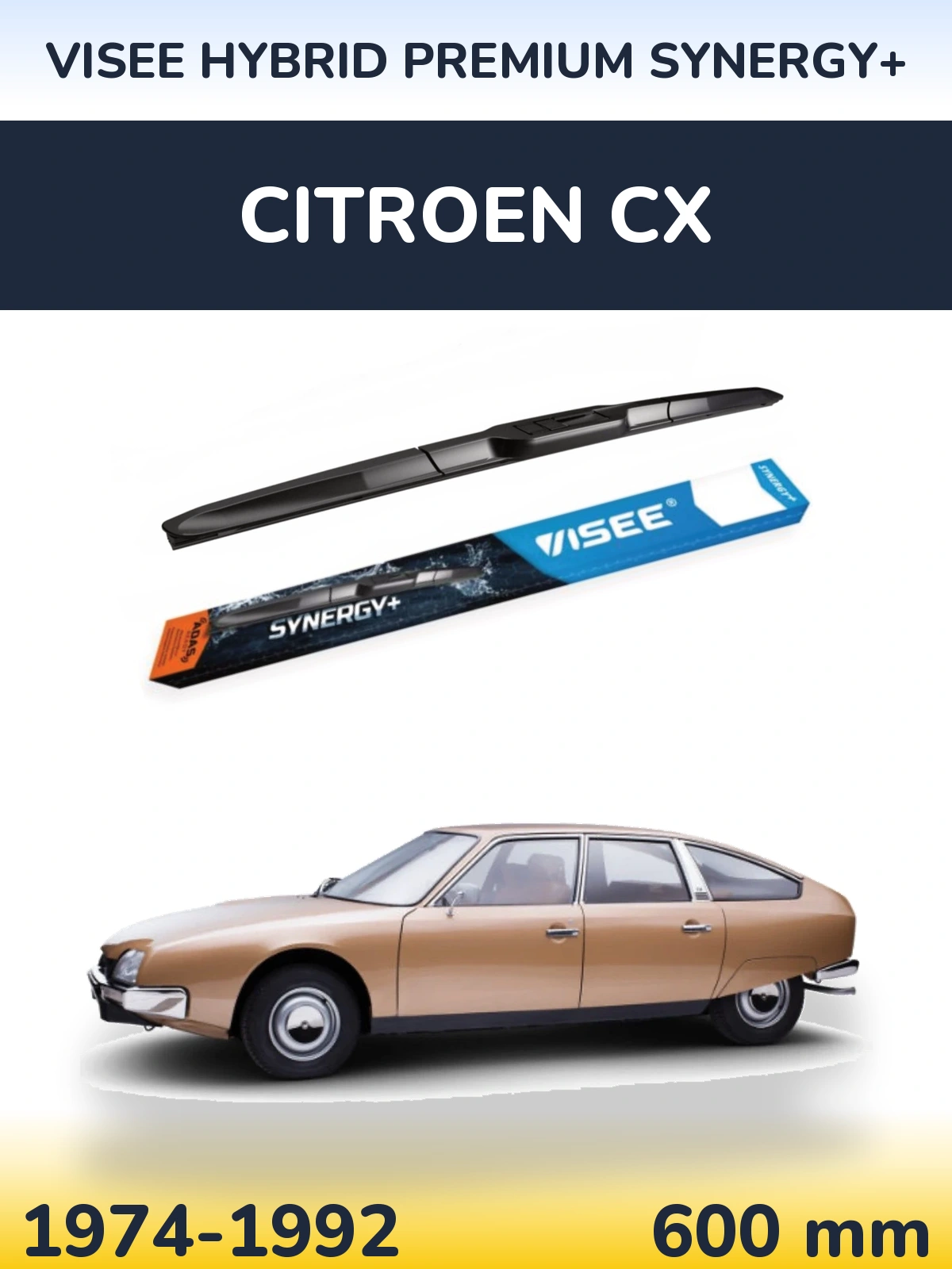 Передний дворник VISEE HYBRID PREMIUM SYNERGY+ 600 мм для Citroen CX 1974-1992