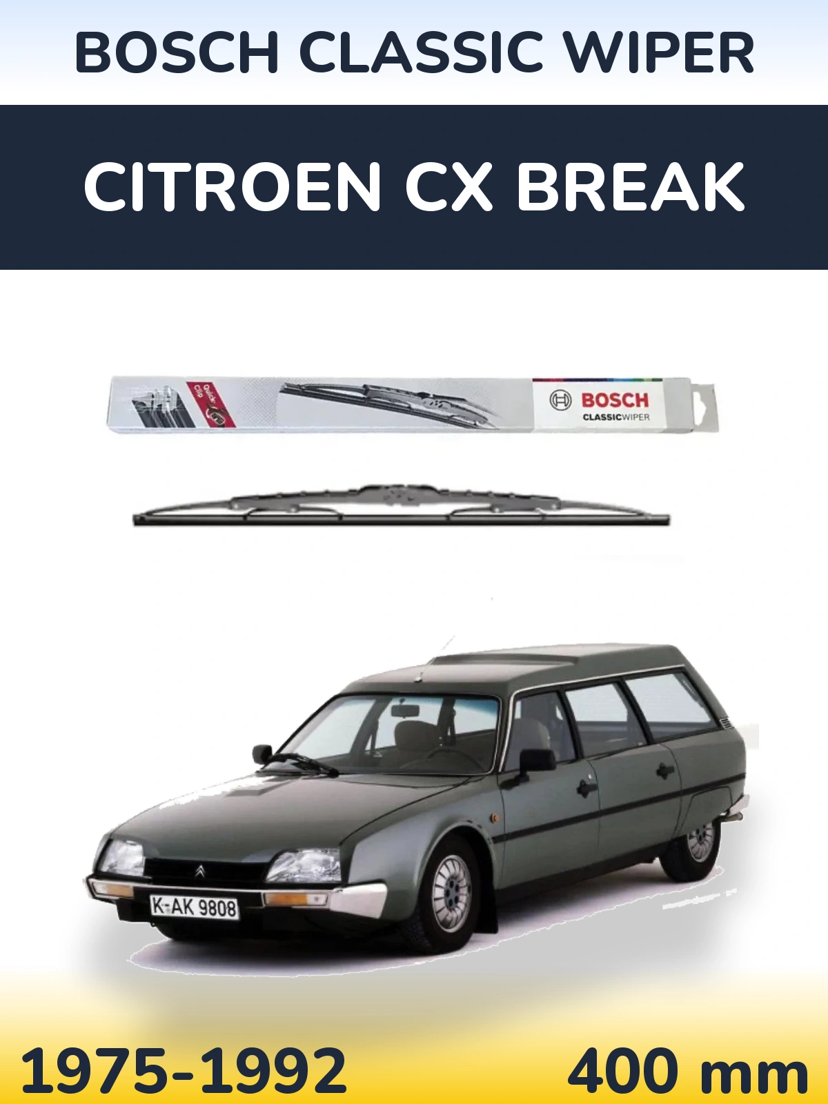 Задний дворник BOSCH Classic Wiper 400 мм для Citroen CX Break 1975-1992