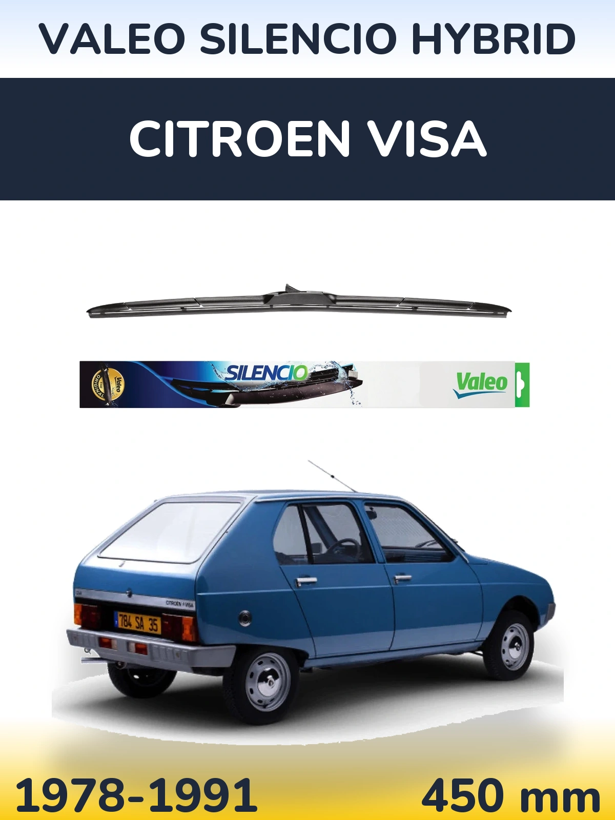 Передня щітка Valeo Silencio Hybrid 450 мм для Citroen Visa 1978-1991