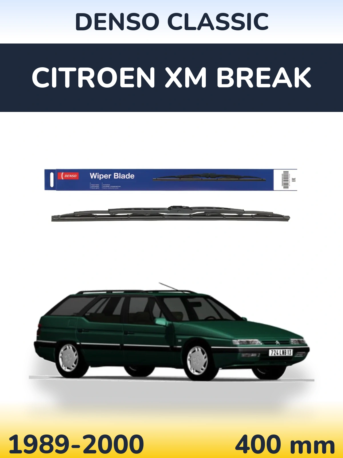 Задня щітка Denso Classic 400 мм для Citroen XM Break 1989-2000