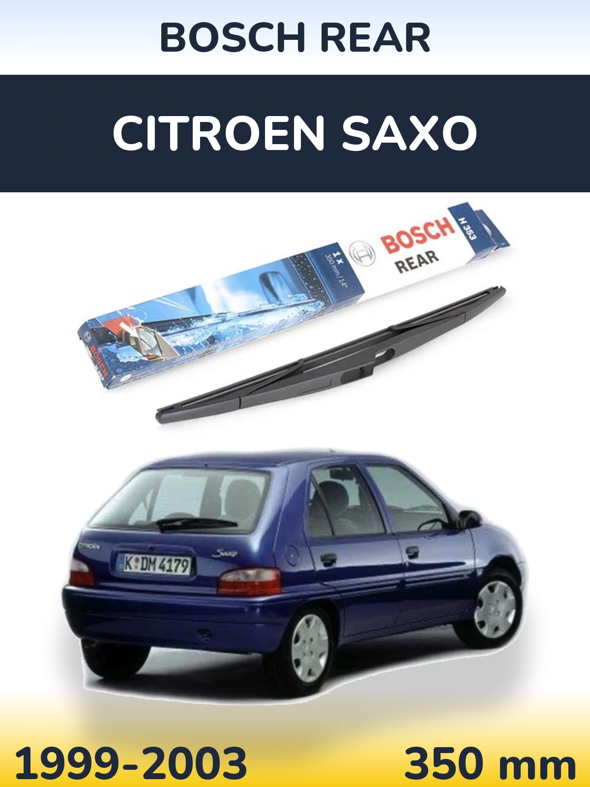 Задня щітка BOSCH Rear 350 мм для Citroen Saxo 1999-2003
