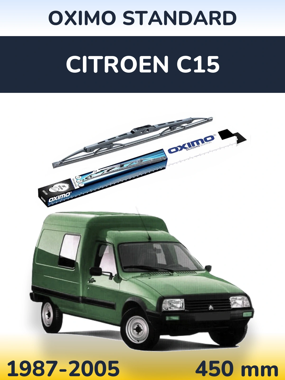 Передний дворник Oximo Standard 450 мм для Citroen C15 1987-2005