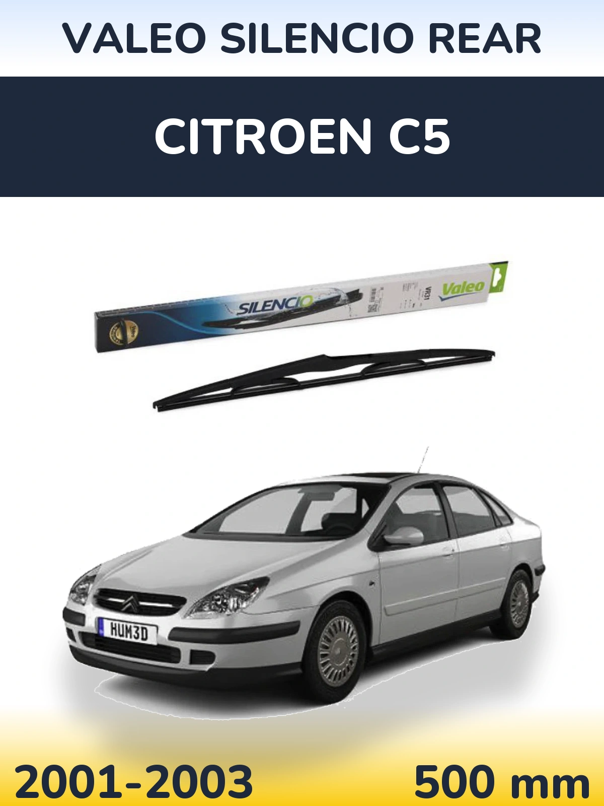 Задний дворник Valeo Silencio Rear 500 мм для Citroen C5 2001-2003