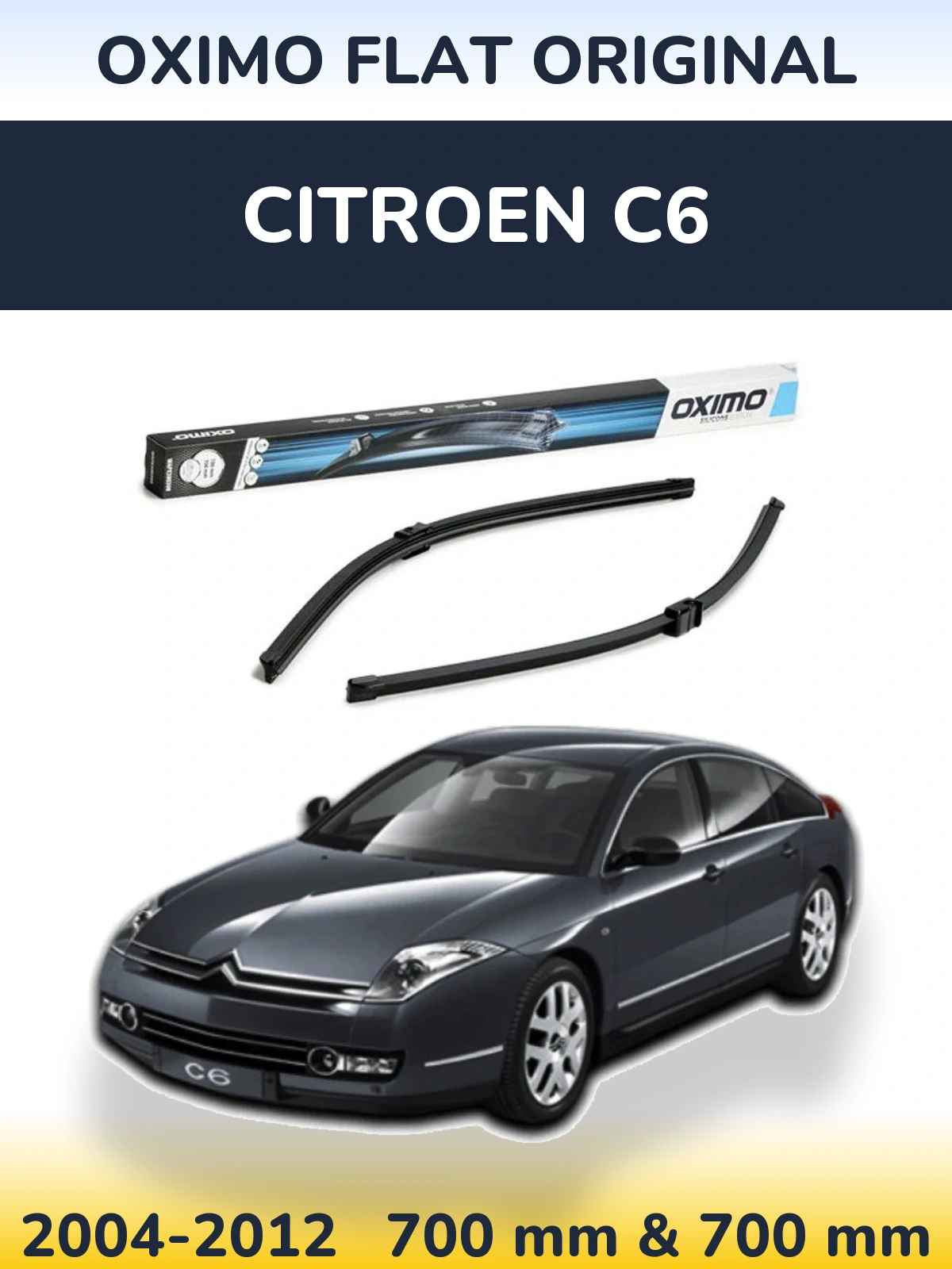 Комплект передних дворников Oximo Flat Original 700 & 700 мм для Citroen C6 2004-2012