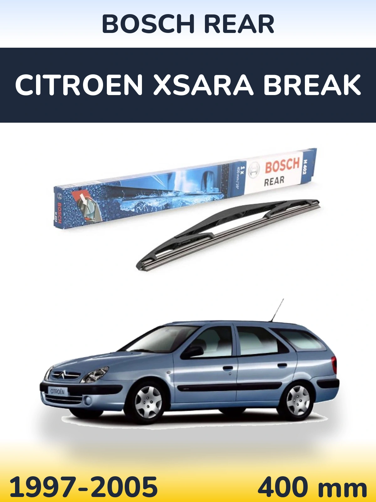 Задня щітка BOSCH Rear 400 мм для Citroen Xsara Break 1997-2005